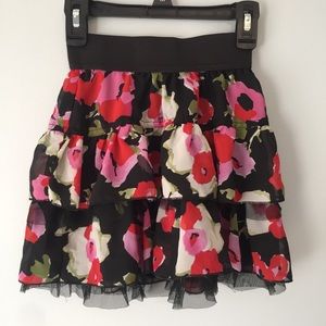 Cute Black Floral Skirt